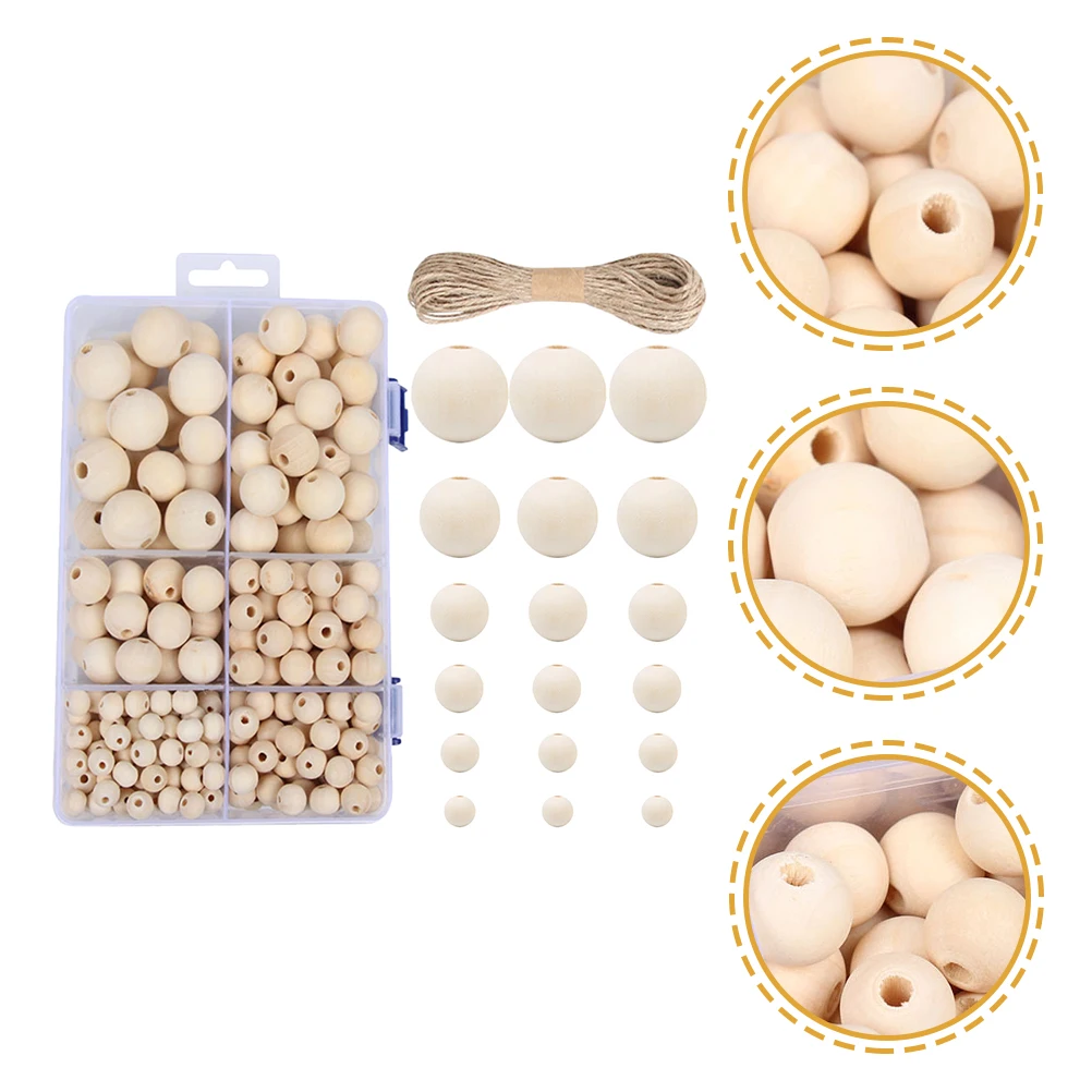 

Wooden Beads Crafts Necklace DIY Round Ball Large Loose Bead Charm Beige Loose Bead Wood Accessories