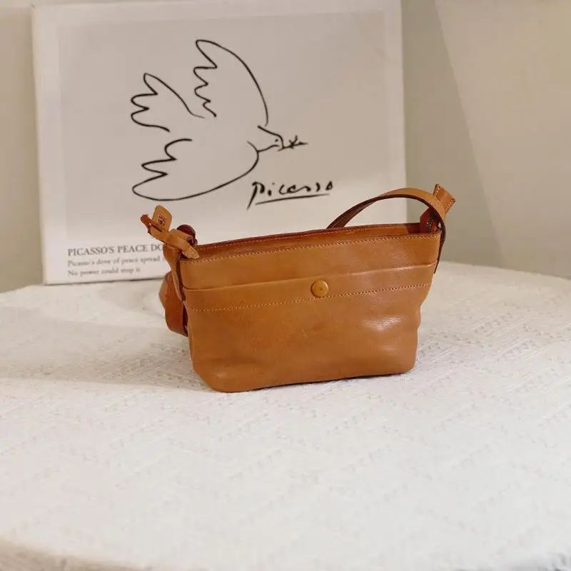 weekend daily casual luxury first layer cowhide women shoulder bag fashion designer handmade genuine leather crossbody bag