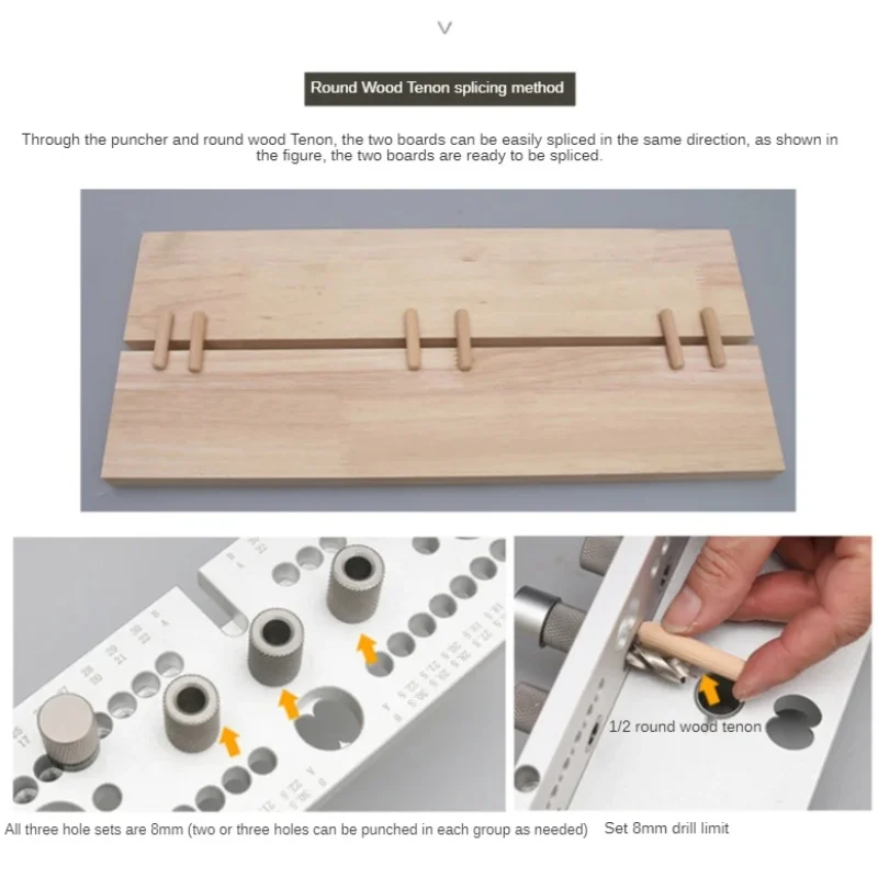 3-in-1 Woodworking Doweling Jig Kit, Adjustable Guide