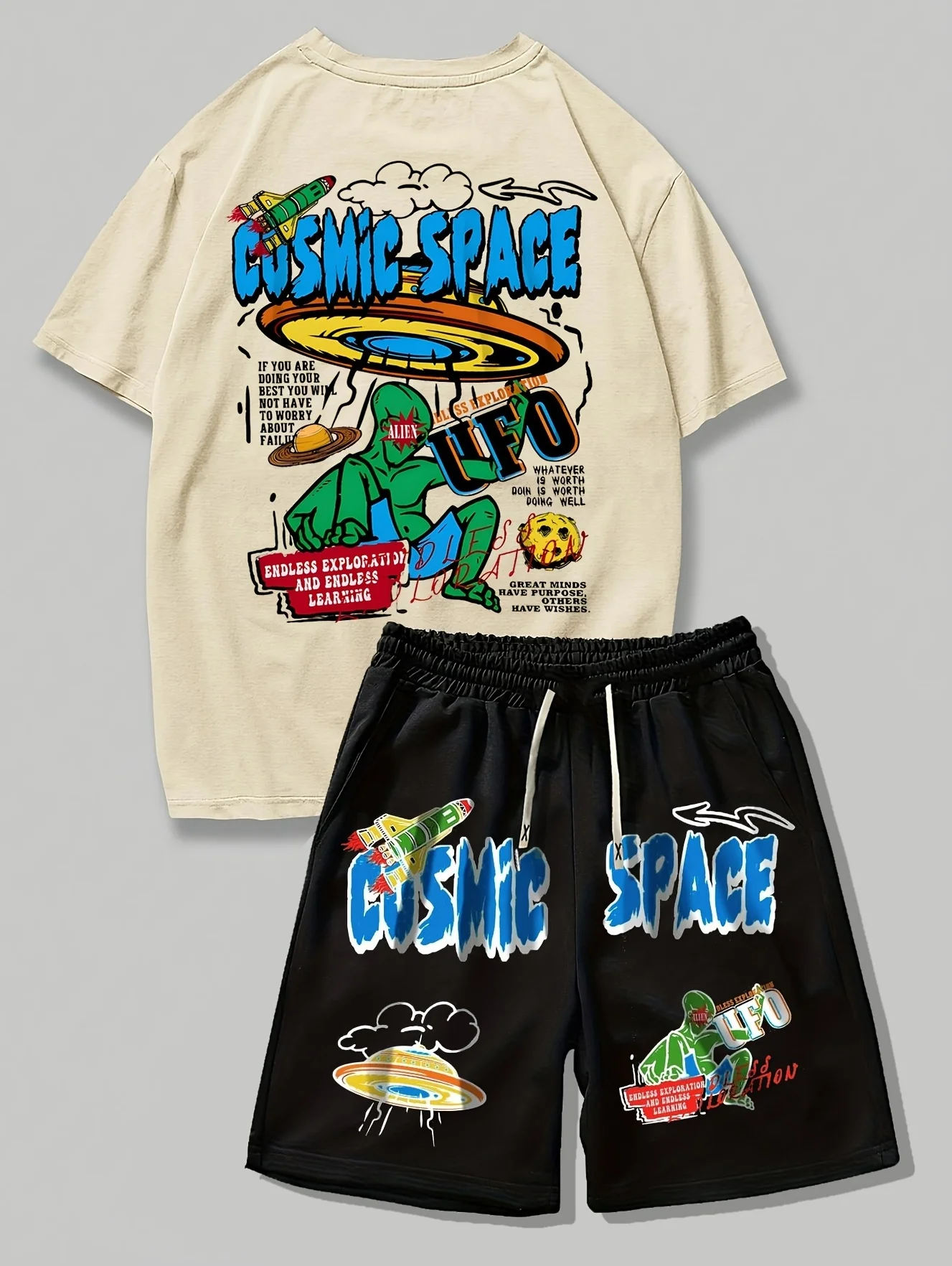 

2026 Summer Men's Suit with Letter Print Breathable Lightweight Casual and Fashionable Outdoor Men's Clothing