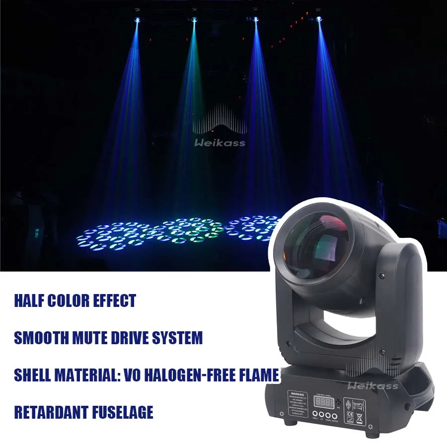 Imagem -04 - Movendo Cabeça Led Luz com Movendo a Cabeça Feixe Local 18 Prismas Rotativas Efeito Arco-íris dj Dmx Palco Disco Luz 150w Pcs Novo