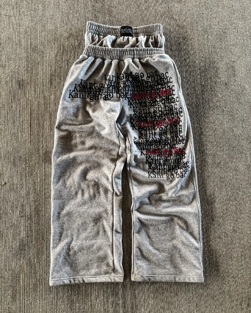 Y2K الرجال السراويل الأمريكية Harajuku مزدوجة مطرزة رسالة الخصر Sweatpants القوطي الهيب هوب الرجال النساء موضة عادية واسعة الساق الجينز