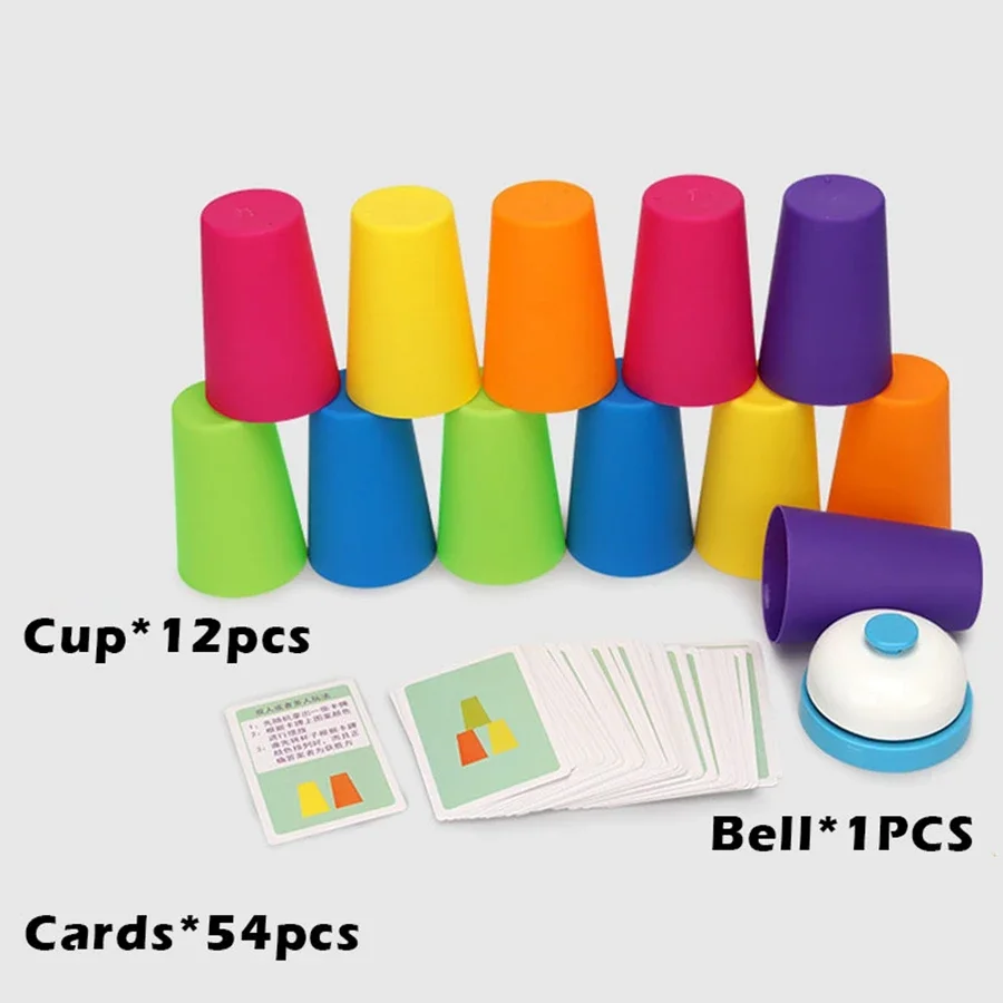 Juguete de tazas plegables de competición, juego interactivo de guardería, rompecabezas de entrenamiento lógico, tazas apilables deportivas, carreras voladoras