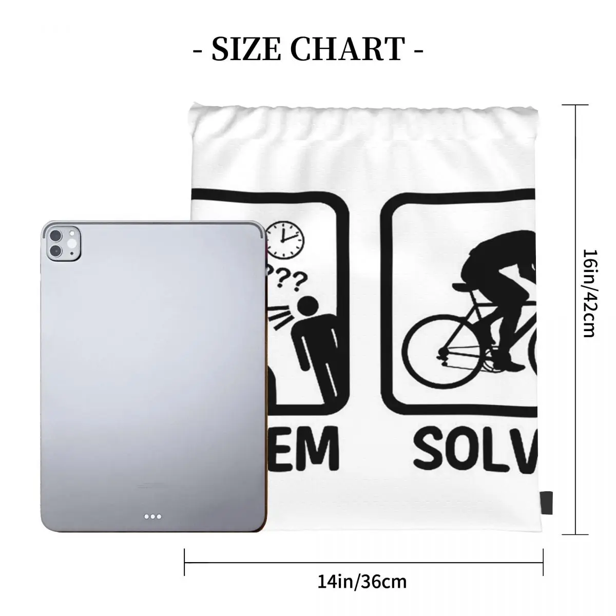 Funny Problem Solved Cycling Backpacks Casual Portable Drawstring Bundle Pocket Sports Bag Book Bags For Man Woman School