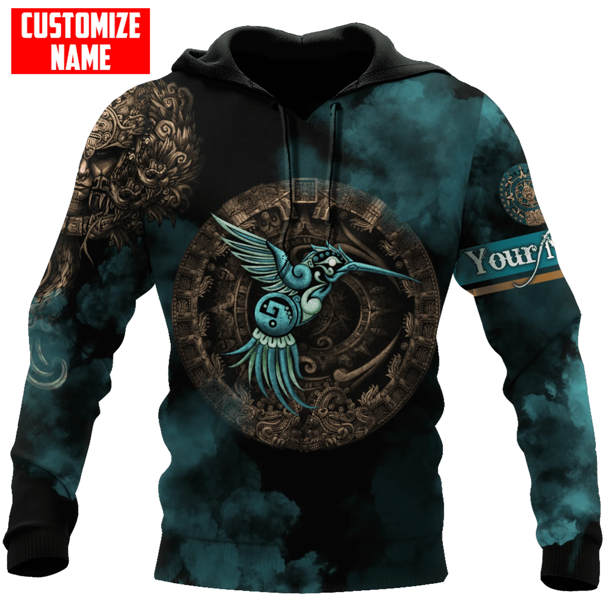 

Personalized Mexico Aztec Blue Humingbird 3D Printed Fashion Men's hoodies Unisex pullover Casual Jacket Tracksuits TDD131