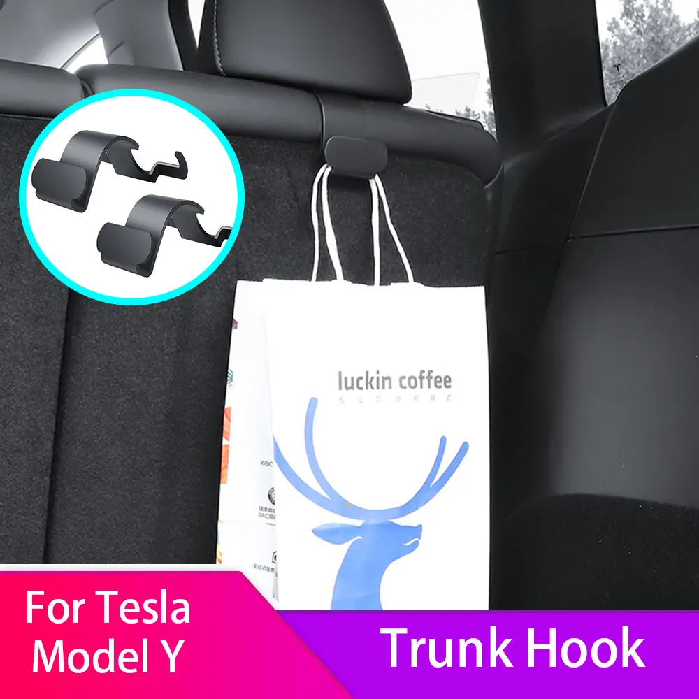 

Rear Trunk Hook For Tesla Model Y Car Interior Parts Interior Accessories Creative Storage Device Shopping Bag Umbrella Hanger