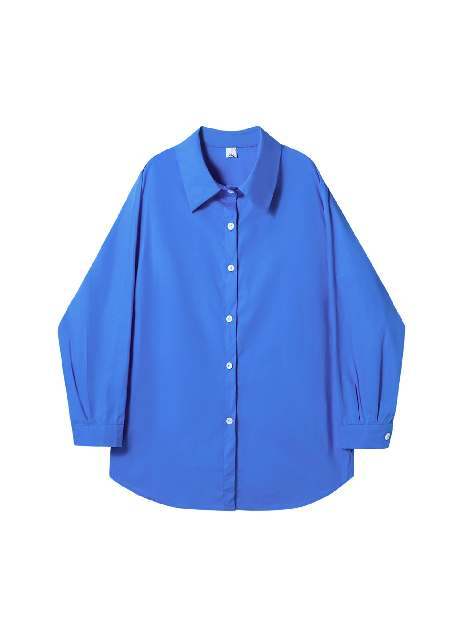 

Женские синие рубашки и блузки с воротником-поло Klein, винтажная эстетичная рубашка большого размера с длинными рукавами 90-х годов Y2k 2000-х годов, весенне-осенняя одежда