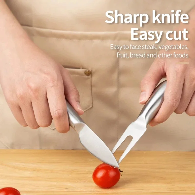 Stainless steel cheese knife Cheese knife six-piece pizza cutting fruit fork Kitchen gadgets Baking knife set