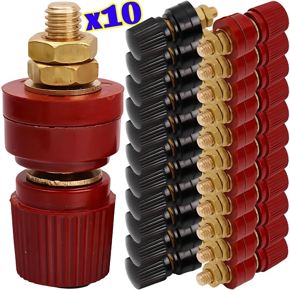 

M6 Power Distribution Post Terminal Block 100A Battery Junction Stud Connector for Car Boat Inverter Welding Bakelite Part Kit