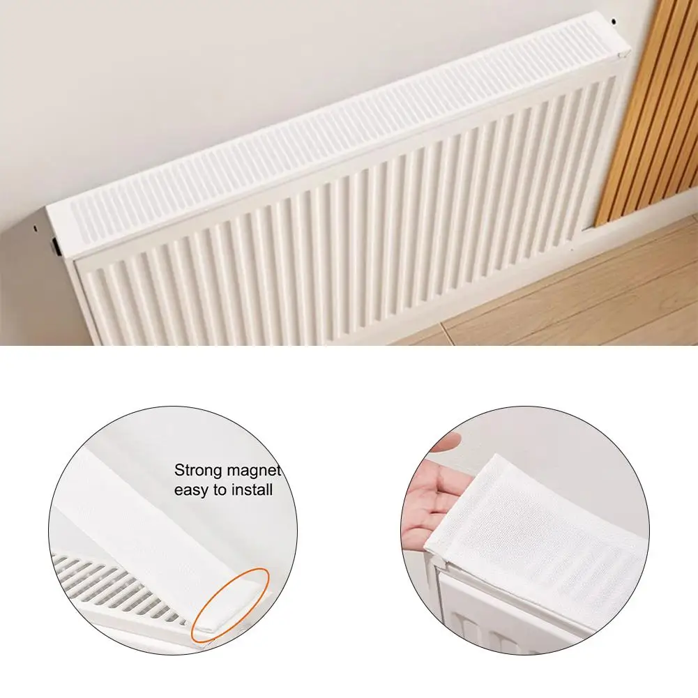 1pc Radiator Dust Cover 40/60/80/100/120/140/160/200x10cm Block Decorative Radiator Pad Built-in Magnet Fixed Household Tools