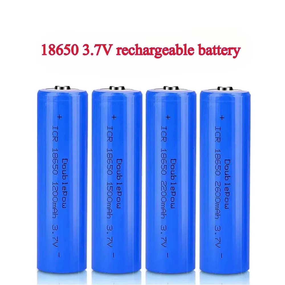 100% Real Capacity 4pcs Battery 3.7V 18650 1200/1500/1800/2000/2200mAh Rechargeable Lithium Ion Battery for Flashlight