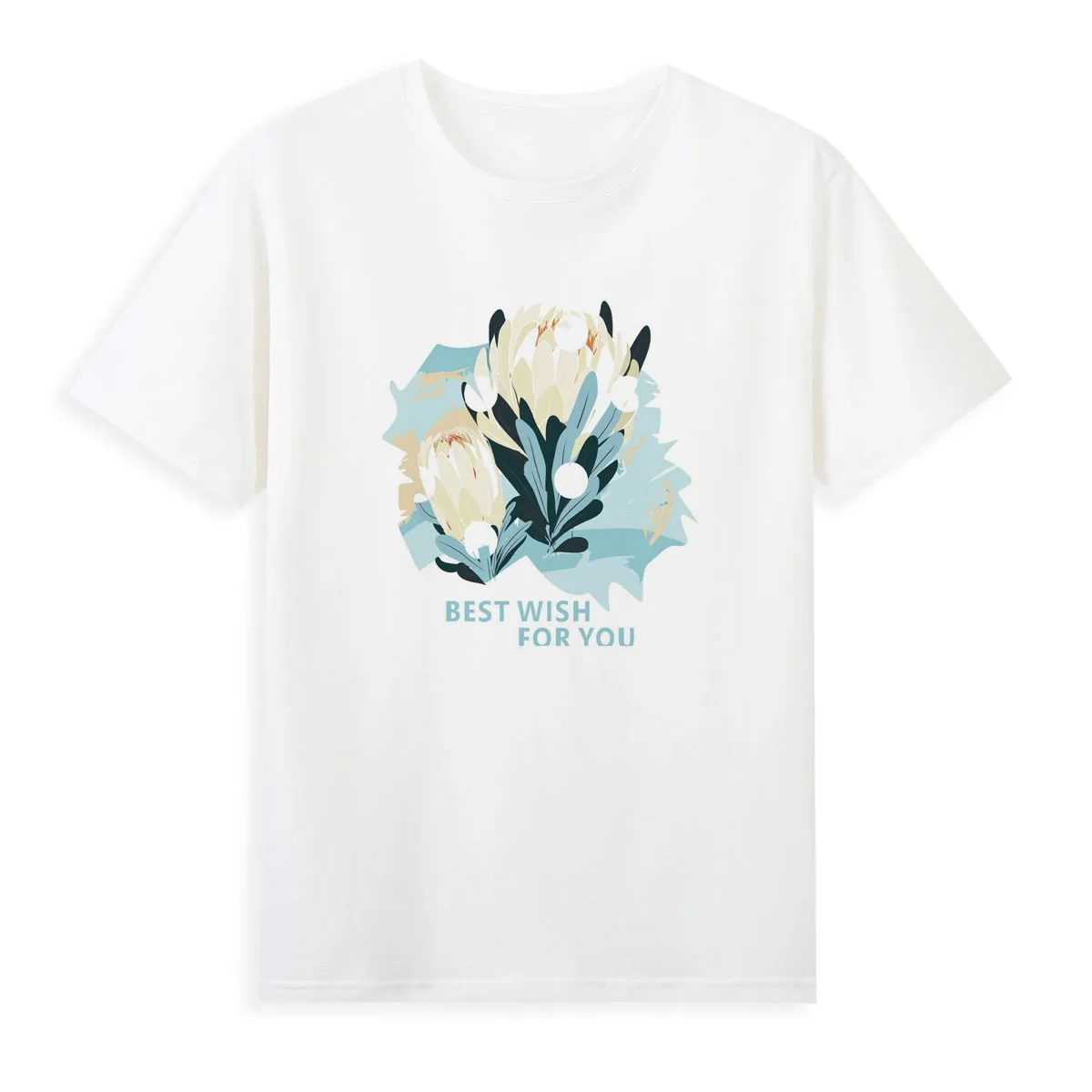 

Blessing T-shirt Women's warm flower printing Shirts Good Quality casual summer top Tees