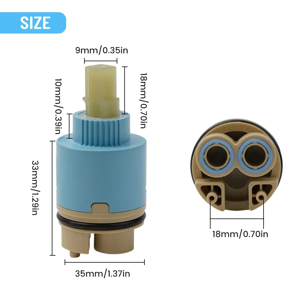 Geschikt Voor De Meeste Gootsteenkranen Hendel Kraan Mengkraan Cartridge Badkamer Keuken 35/40Mm Keramische Schijf Duurzame Fittingen