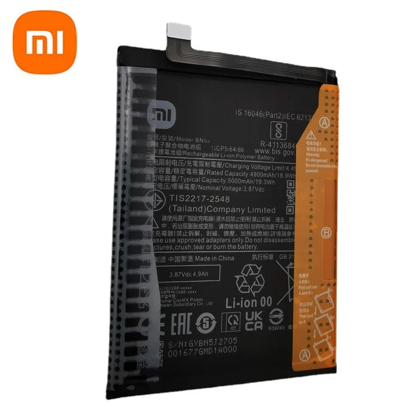 100% Original High Quality BN5J 5000mAh Phone Battery For Xiaomi Redmi Note 12 5G / 12T Pro / POCO X5 5G Replacement Batteries