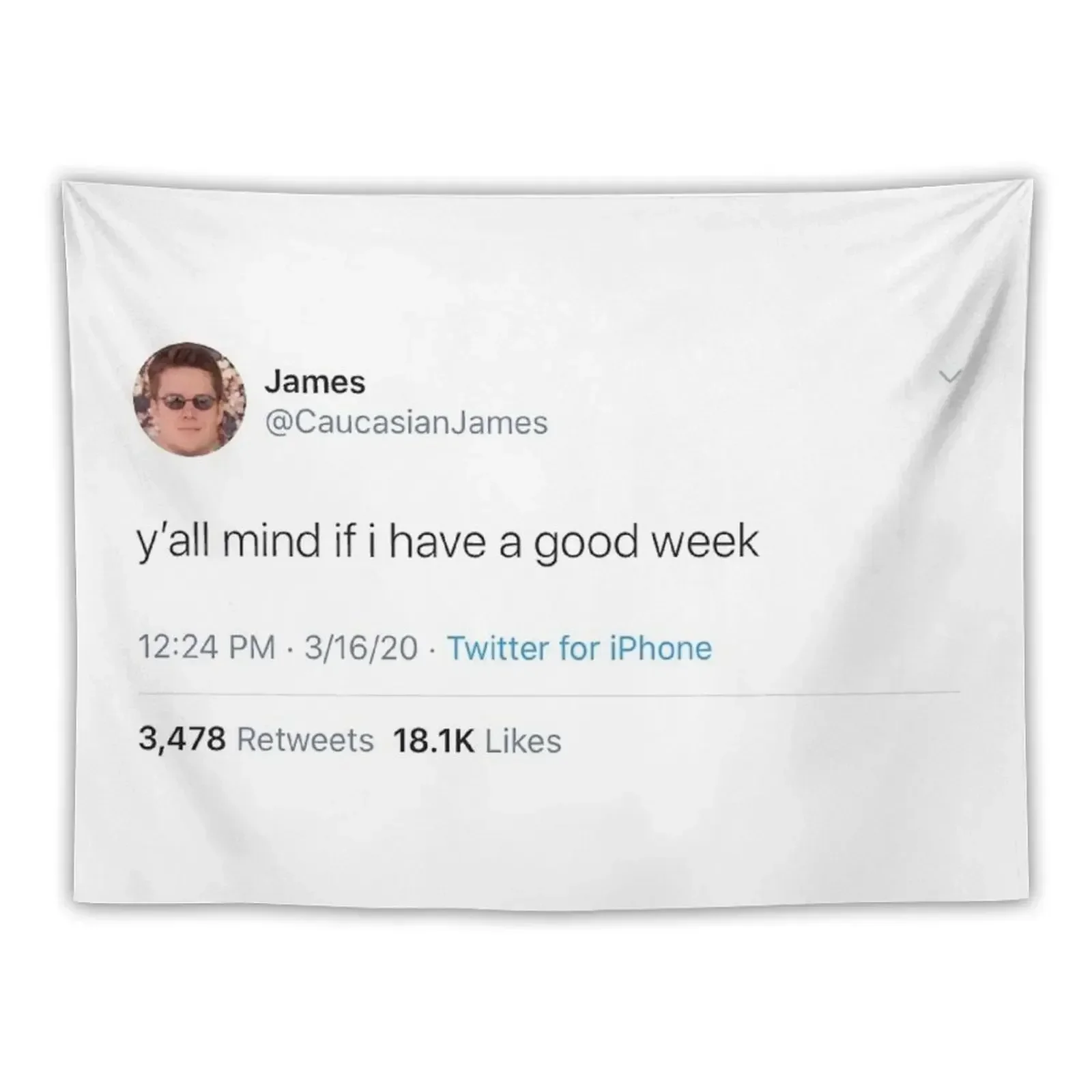 

Caucasian James tweet Tapestry Room Design Decoration Home Tapestry