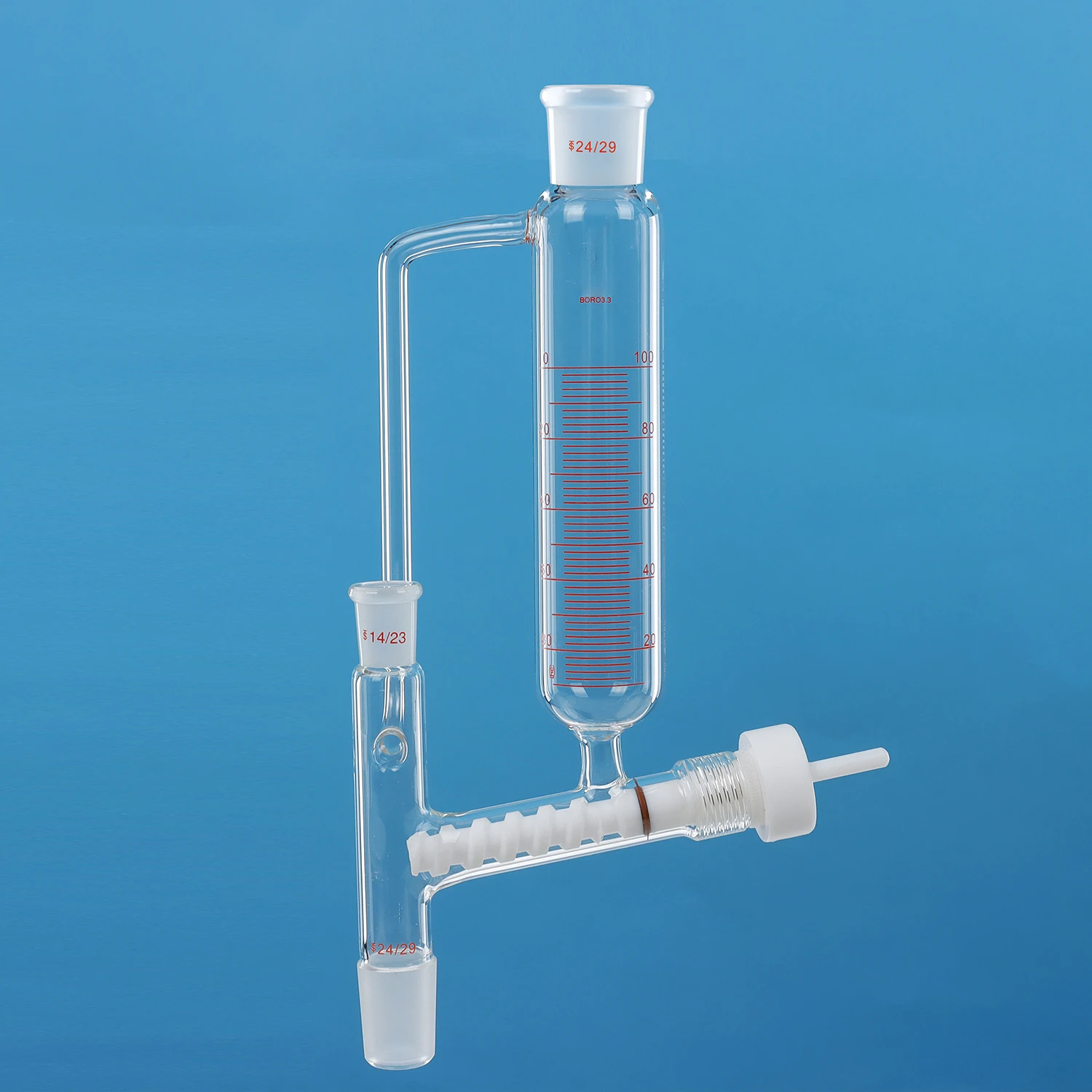 قمع تغذية صلب لمسحوق الأسطوانة 100 مل 250 مل 500 مل أواني زجاجية لمختبر البورسليكات #4