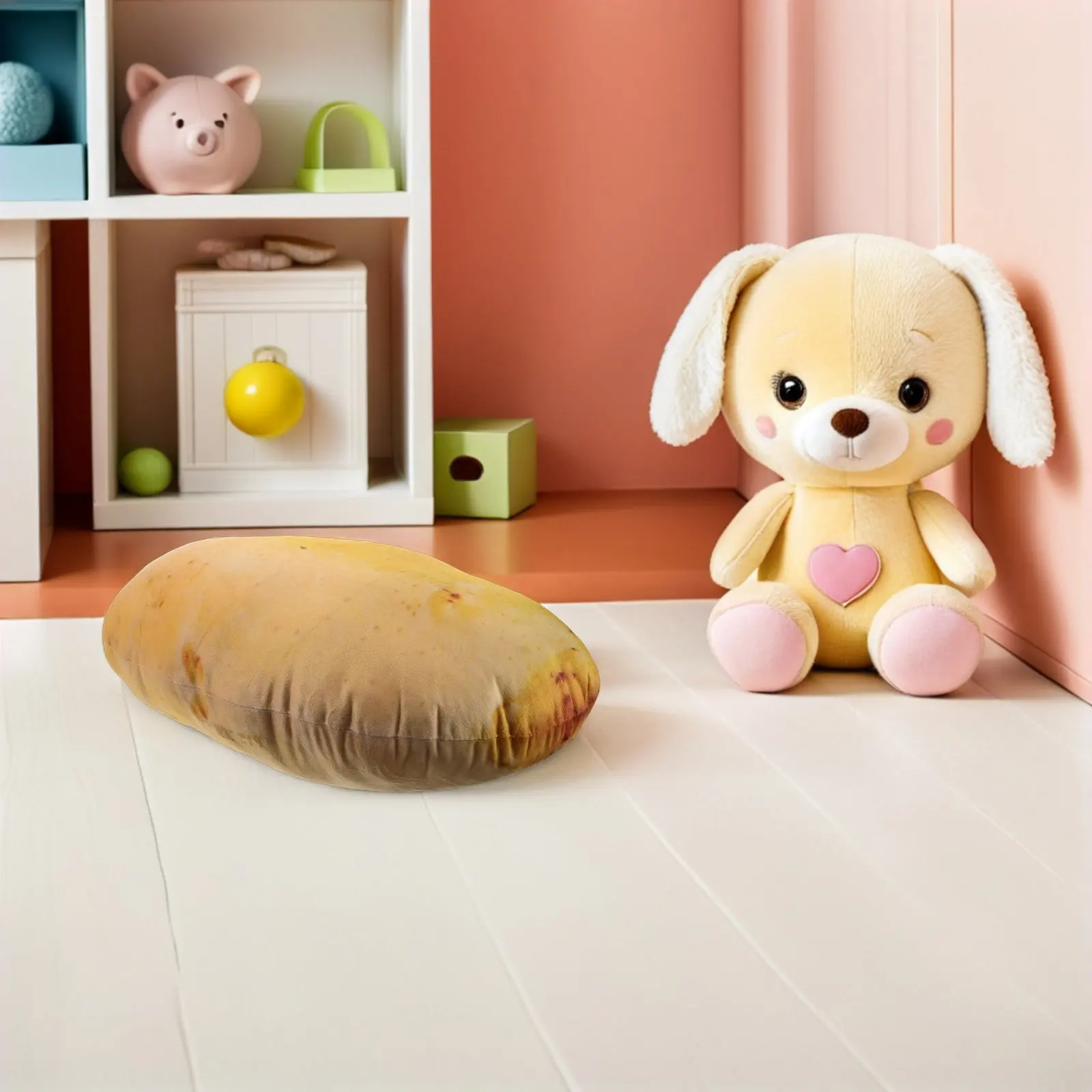 

19 Inch 3D Potato Shaped Pillow Soft Cuddly Lumbar Back Cushion for Sofa Bedroom Kids Room Food Themed Decor Funny Plushie