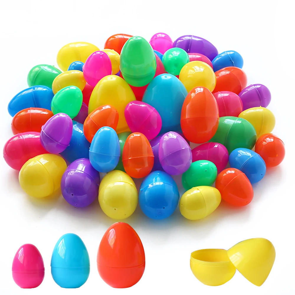 12pcs Easter Eggs Multi Size Plastic Filled Eggs Creative Easter Gift Box Children's Toys Decoration Wedding Birthday Party Deco