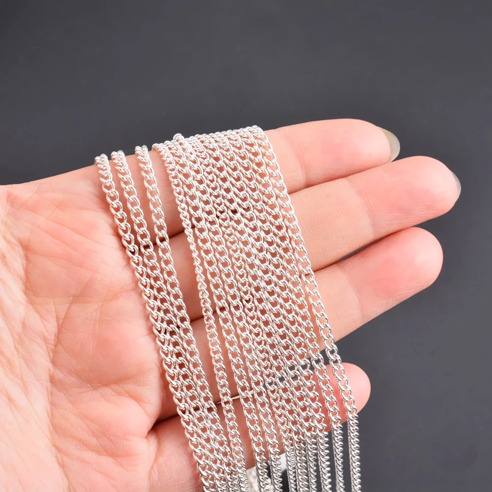20Pcs/Lot  45-80cm Link Chain Necklace For Pendant With Lobster Wholesale Jewelry Findings