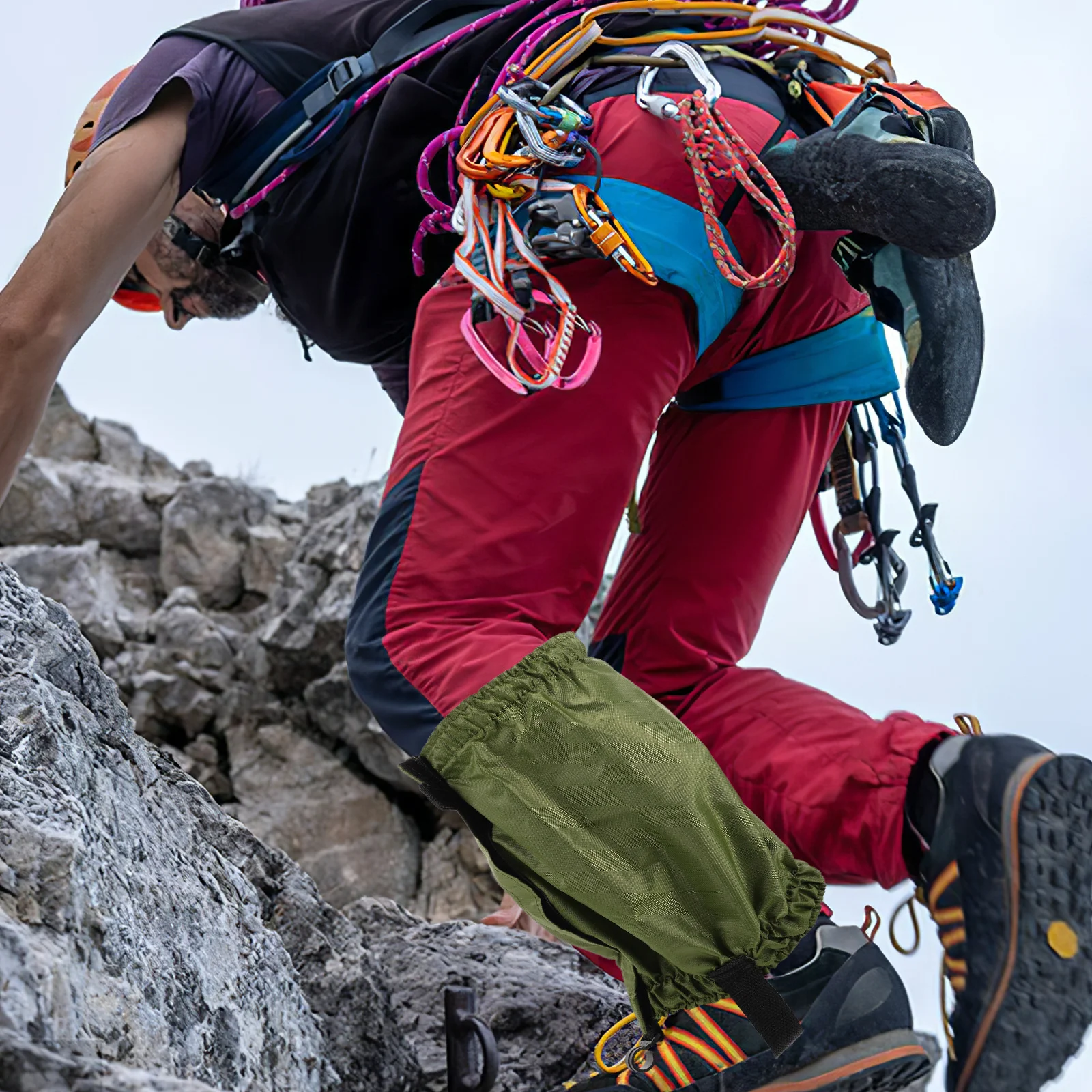 2 pçs caminhadas polainas à prova dwaterproof água perna cobre bota de neve guardas esqui ao ar livre acampamento escalada montanha trekking esportes de inverno