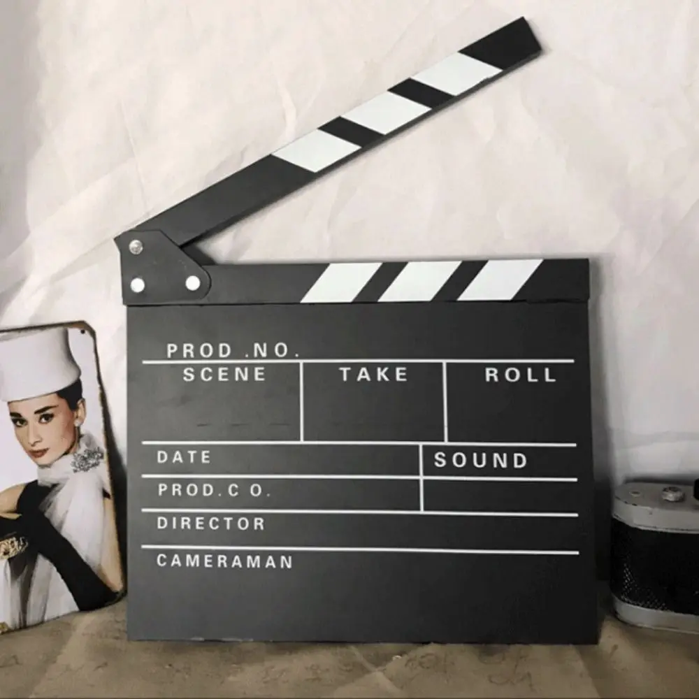 木製リジューシュ シーン クラッパーボード 写真装飾品 リジューシュ ボード 写真撮影小道具 リジューシュ ボード パーソナライズされたクリエイティブ