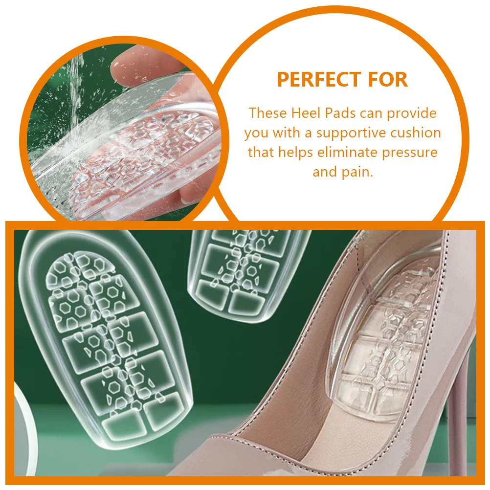 

2Pairs Breathable Heel Pads Inserts for Blister Prevention and Comfort Heel Pads Gel Shoe Inserts for Women