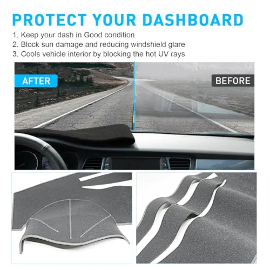 Dash Cover for Toyota Camry Accessories 2007 2008 2009 2010 2011 Custom Fit Dashboard Cover Mat Pad Dark view 5