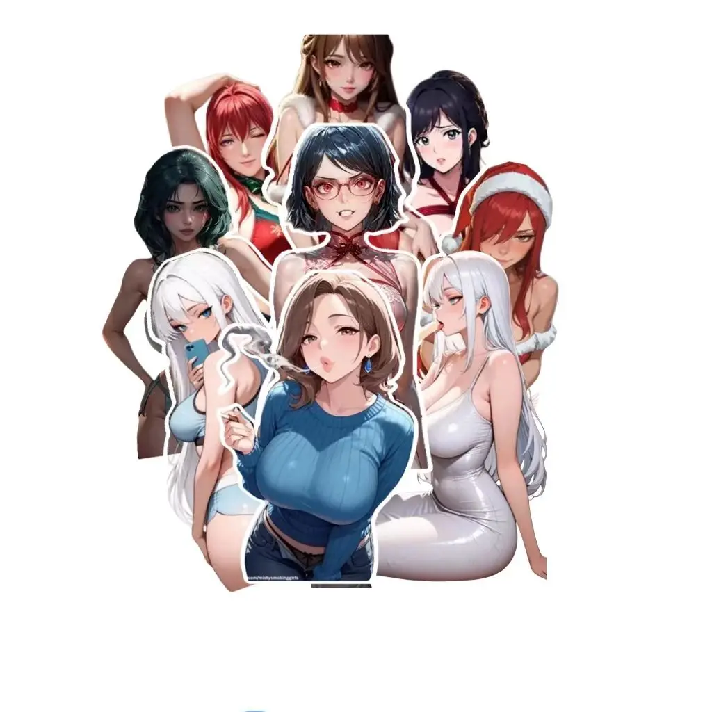 60PCS Anime Girl Stickers Hot Lady Vinyl Decals For Graffiti DIY Laptop Phone Book Bike Skate Man board Guitar Toys Men Adult