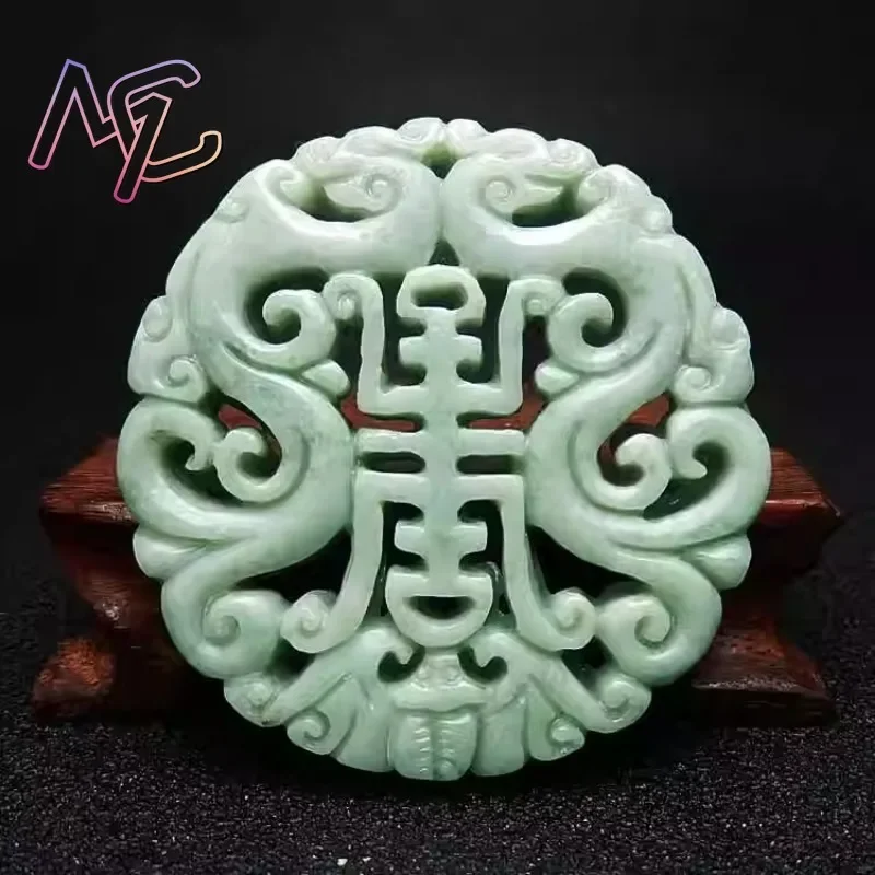 Jáde Dublőz sided Beesett Dragón virágos Medál Nyakdísz accessor ékszer amulets Éretlen ajándékok Nők Félkegyelmű carved valós charms