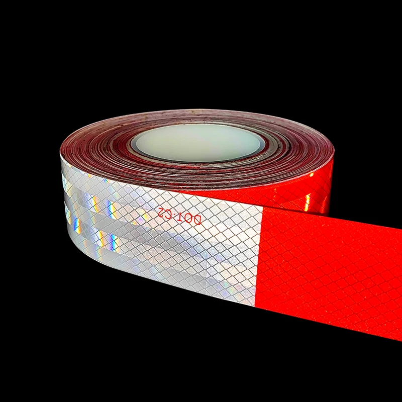 Roadstar High Intensity Prismatic Reflective Tape IV Type DOT-C2 Red White Warning Tape for Truck Trailer RS-1980DOT