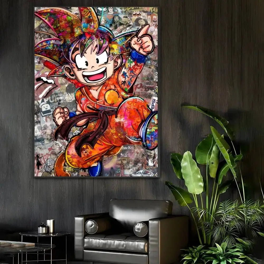 DRAGON BALL art   Vintage Posters Sticky Retro Kraft Paper Sticker DIY Room Bar Cafe Kawaii Room Decor