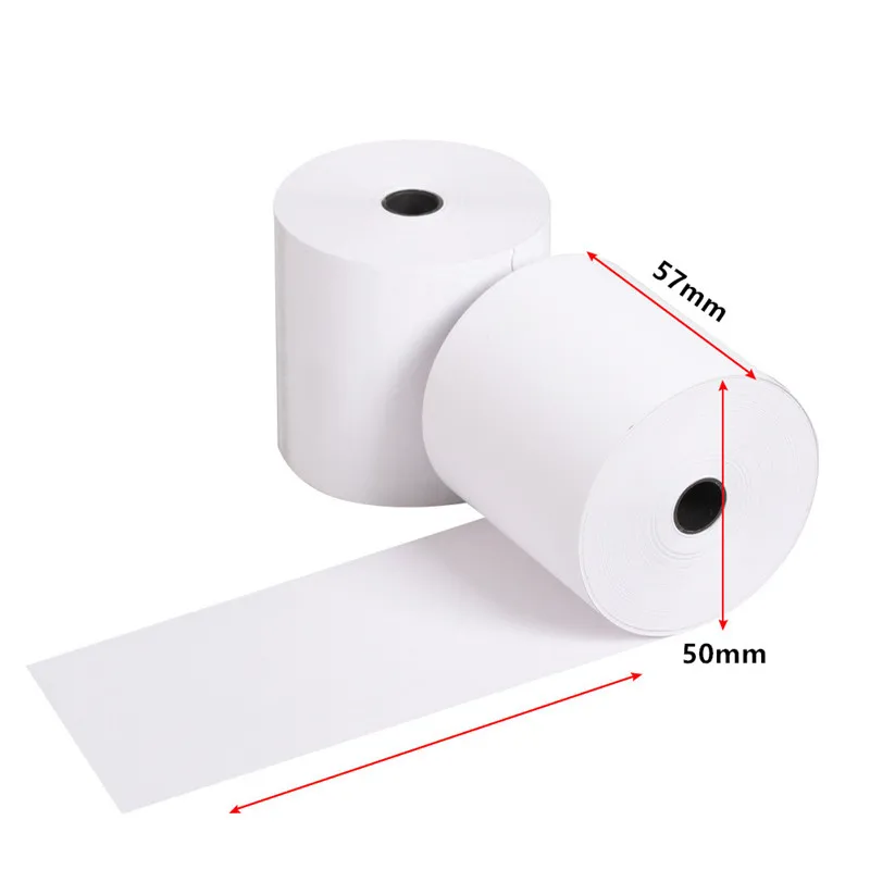 Cash register paper 57x50mm thermal paper suitable for thermal receipt printers widely used in various industries