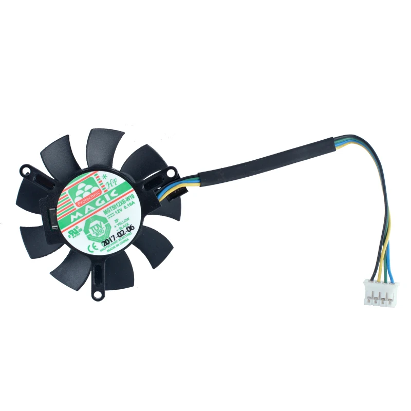 Livraison gratuite MAGIC MGT5012XB-W10 12V 0.19A Ventilateur de refroidissement de carte graphique à quatre lignes