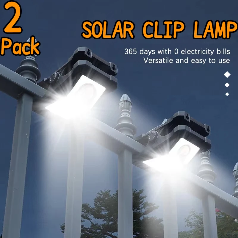 ไฟโซลาร์แบบหนีบสำหรับภายนอกอาคาร ไฟสวนโซลาร์ LED กันน้ำ พร้อมเซ็นเซอร์ตรวจจับความเคลื่อนไหว ใช้สำหรับตั้งแคมป์ ไฟรั้ว ไฟถนน ไฟตกแต่งผนัง