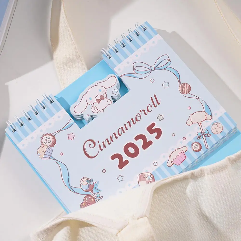 New 2025 Desk Calendar Sanrio Cinnamoroll Calendar Schedule Desktop Decoration Cartoon Cute Kuromi My Melody Schedule Plan Book