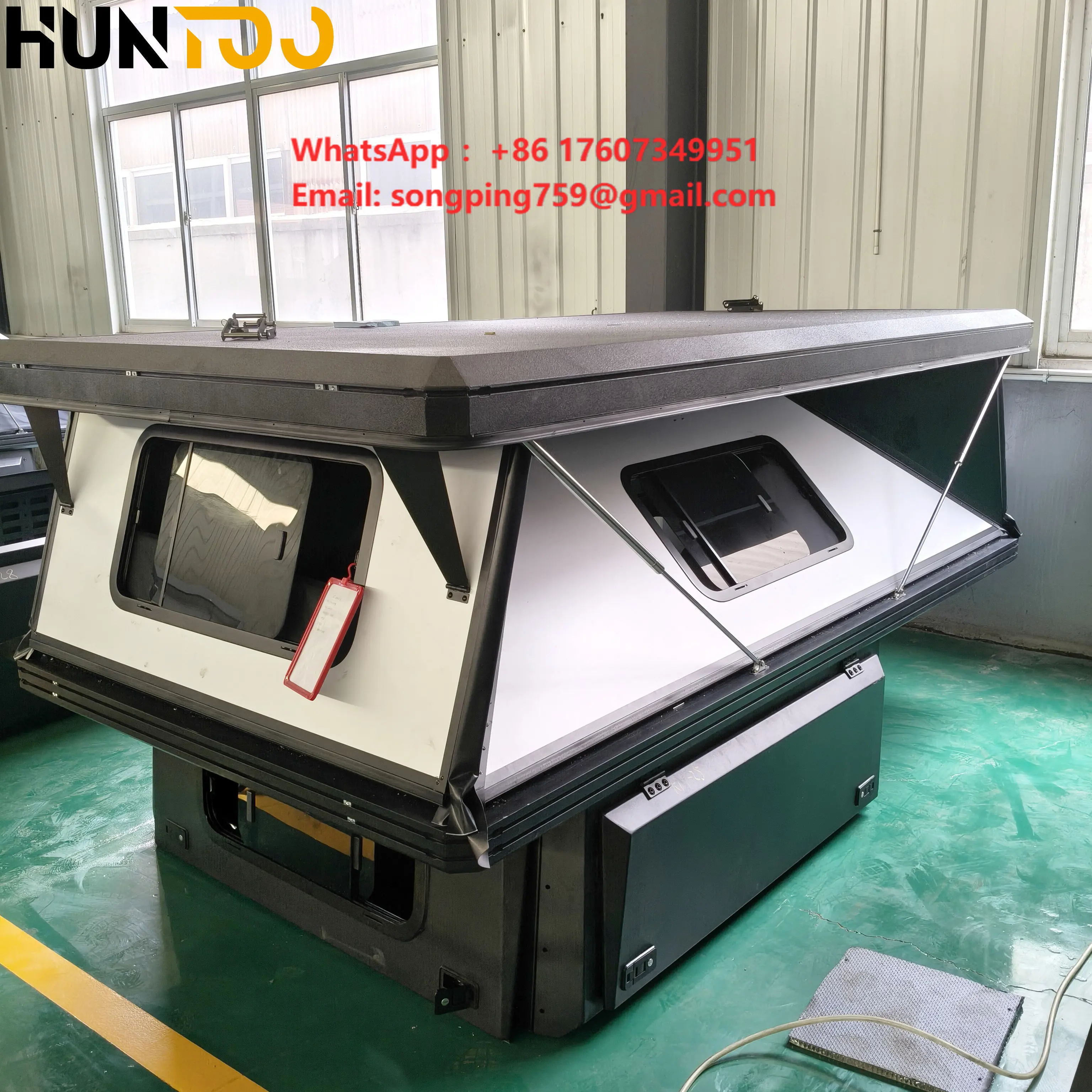 Huntoo Double Layer Waterproof Quick Automatic Four-Season Pickup Tent Bedroom Aluminum Roof Top Truck Pop-Up Hard-Sided Shell