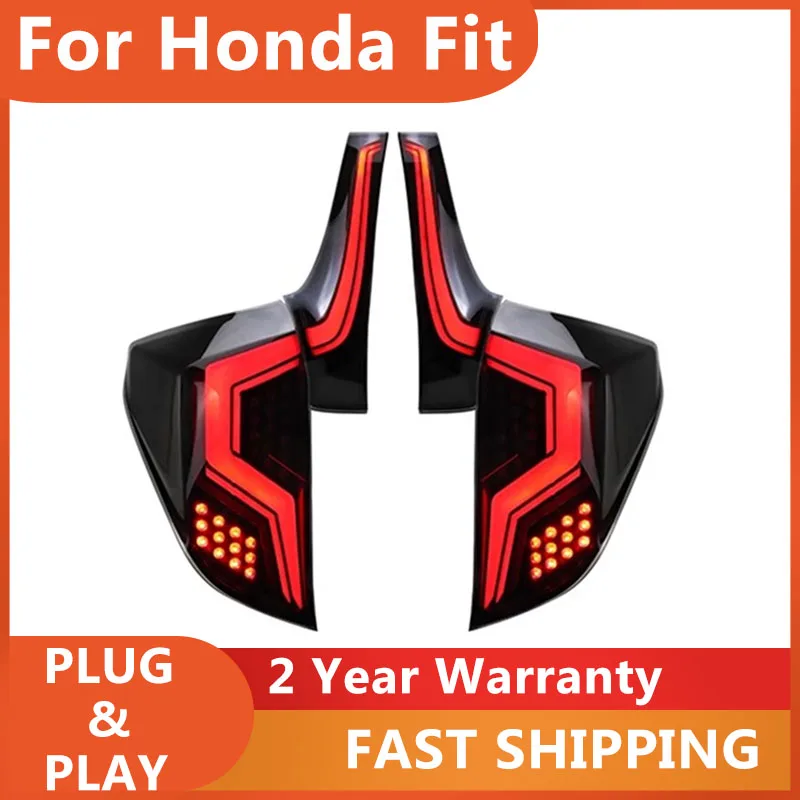 

Стайлинг автомобиля для HONDA Fit Задние фонари 2014-2018 Подходит для задних фонарей Задний фонарь DRL Противотуманный тормозной сигнал поворота заднего хода