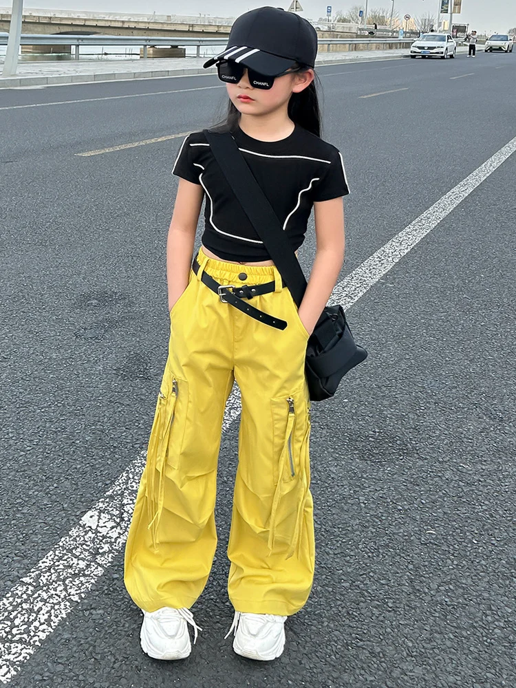 Fashionable Mother Daughter Matching Outfit Vest And Workwear Pants Two Piece Set Korean Style Summer New Arrival Cotton Mate...