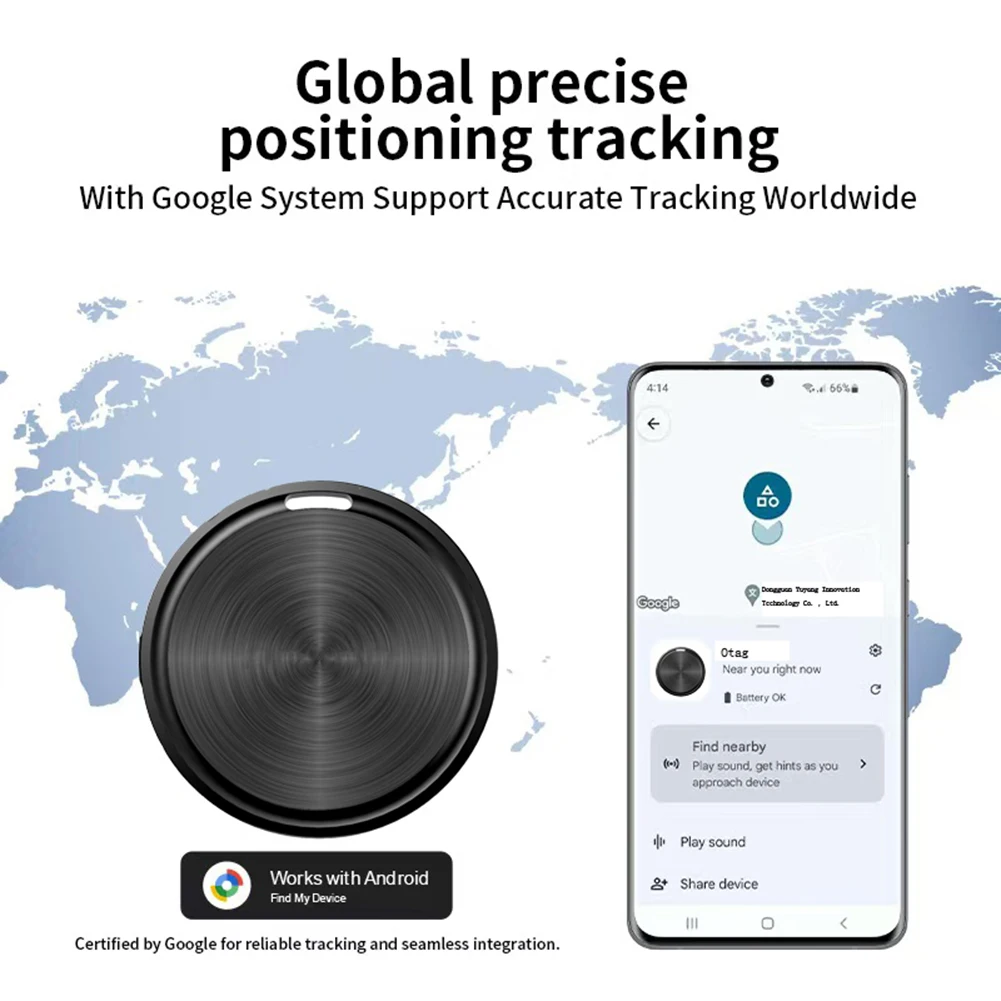 For Android Wallet Bags Finder with Find My Device App Smart Pet Locator Portable Locator Tag Elderly Finder Tracking Tool