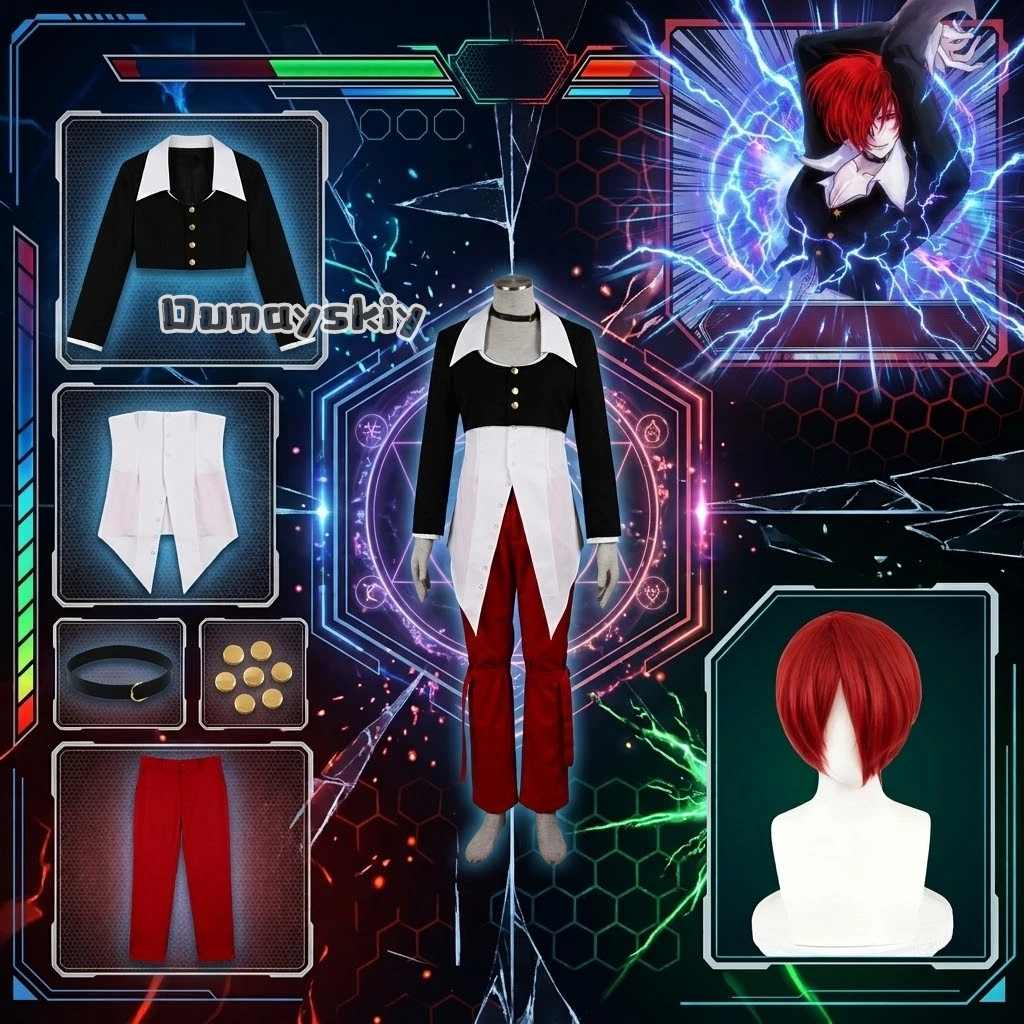 Aliexpress ​​​​​​​​​​​​​​Cosplay Costume Iori Yagami Wig Uniform Full Set Character Outfit Halloween Role Play Carnival Party Game​​ - Aliexpress Deal