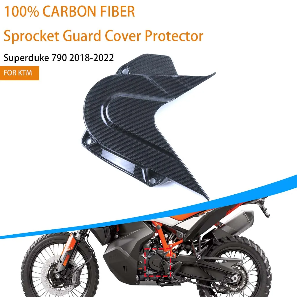 

AKOSO Motorcycle Fairing Kit For KTM Superduke 790 2018-2022 100% Pure Carbon Fiber Sprocket Guard Cover Protector Accessories