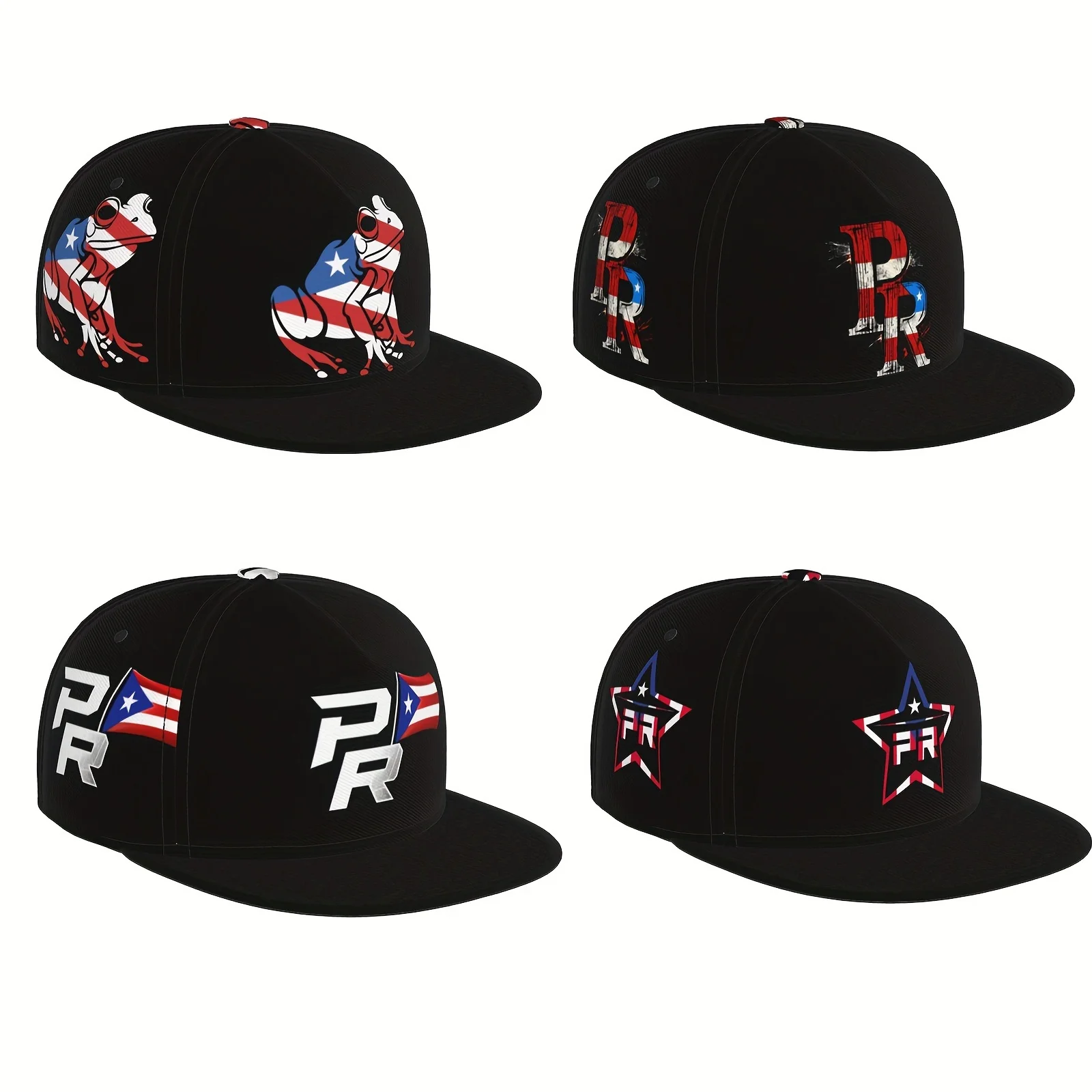 Puerto Rico Flag Cap Puerto Rico Flag Baseball Cap Snapback Adjustable Unisex Sports Hat 100% Polyester Slight Stretch Hand Wash