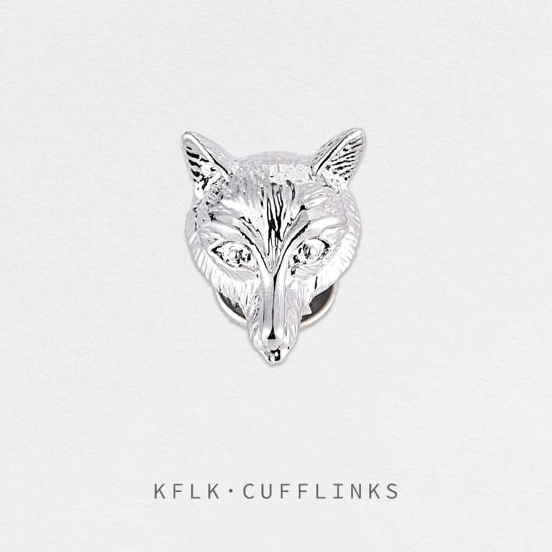 

KFLK Fashion Brooch Pins Exquisite Brand Wolf Head Brooches for Women Men Costumes Badge Brooch Stereoscopic Jewelry Wholesale