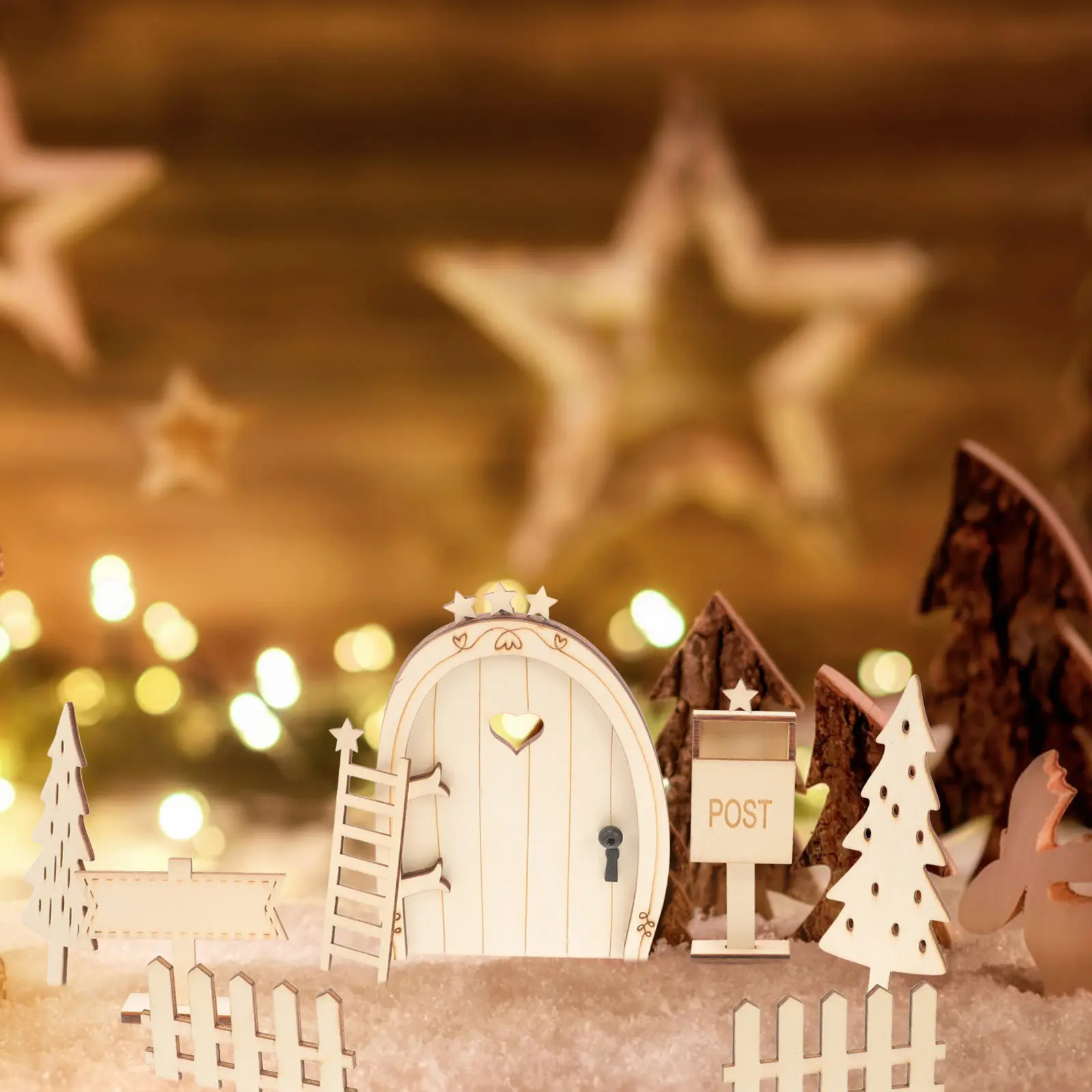 

1Set Christmas Miniature Fairy Door Ornament Kit Mini House Xmas Scene Layout Decoration Accessory Christmas Accessories