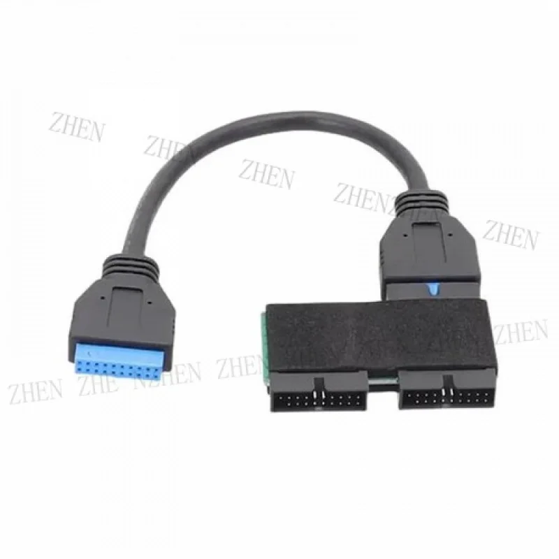 Y Y USB 3.0 19pin 1 To 2-Port Motherboard Extension Cable Chip Modular Data Transfer