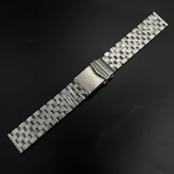 STEELDIVE SD2605 Stainless Steel Replacement Bracelet 22MM Fully Brushed Signed Buckle Folding Clasp with Safety for Dive Watch