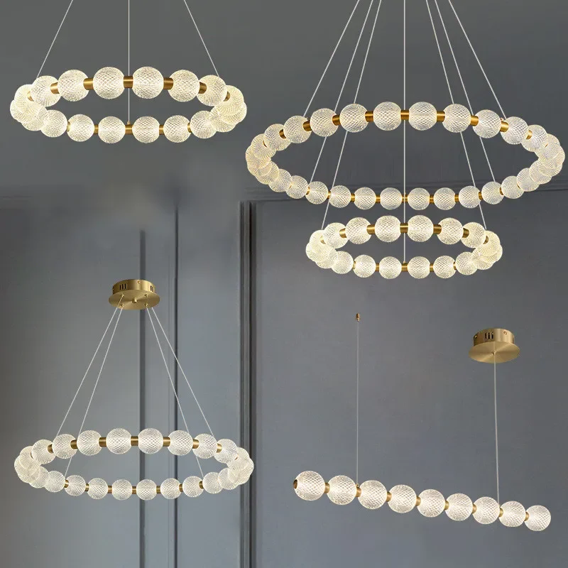 

Nordic Pendant Lamp Modern Ring Ball Hanging Lamp For Living Room Bedroom Home Luxury LED Round pendant Lamps