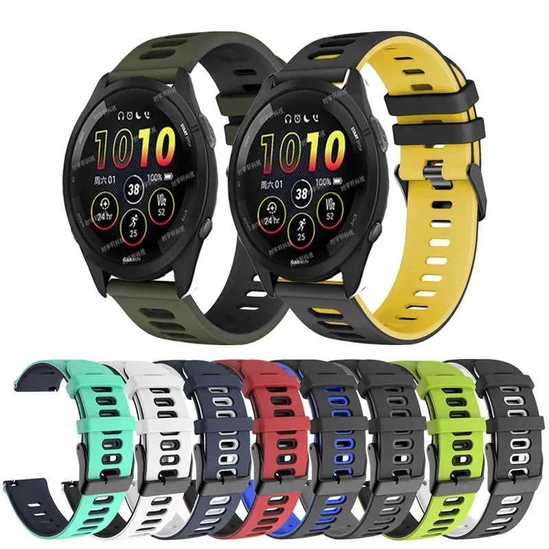 22 20mm Silicone Band For Garmin Forerunner 265 255 255M 245 645 158 55/Venu 2 Plus/Vivoactive 4 3/Venu SQ 2 Bracelet Straps