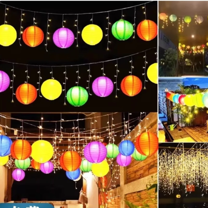 20–40 cm wasserdichte Stofflaterne für den Außenbereich, Weihnachtsfeier, Festival, Dekoration, Park im Freien, Camping, Party, Hängelaterne, 9 Farben – Detail 2