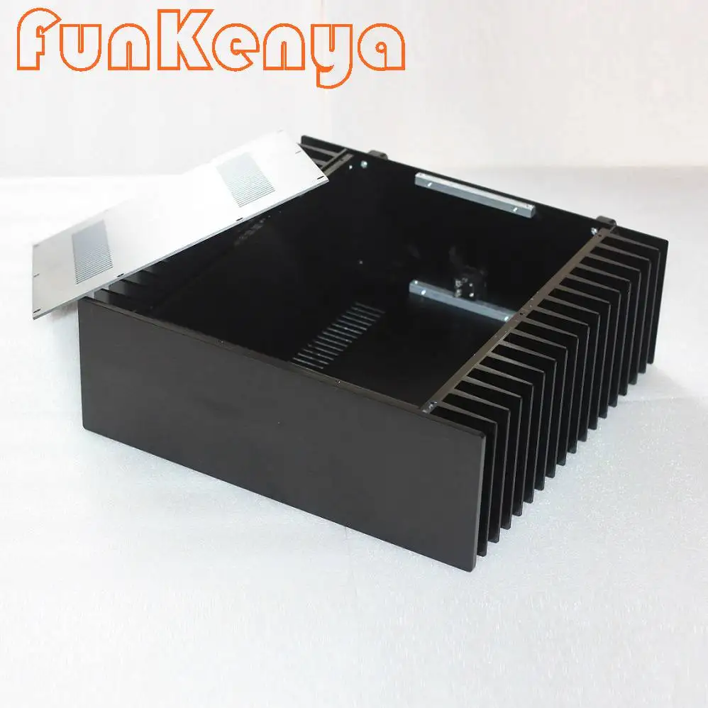 430X150X414mm Handle Case DIY Heatsink Power Amplifier Chassis Preamp Amp Housing DAC Decoding Enclosure Drill Headphone Shell